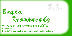 beata krompaszky business card